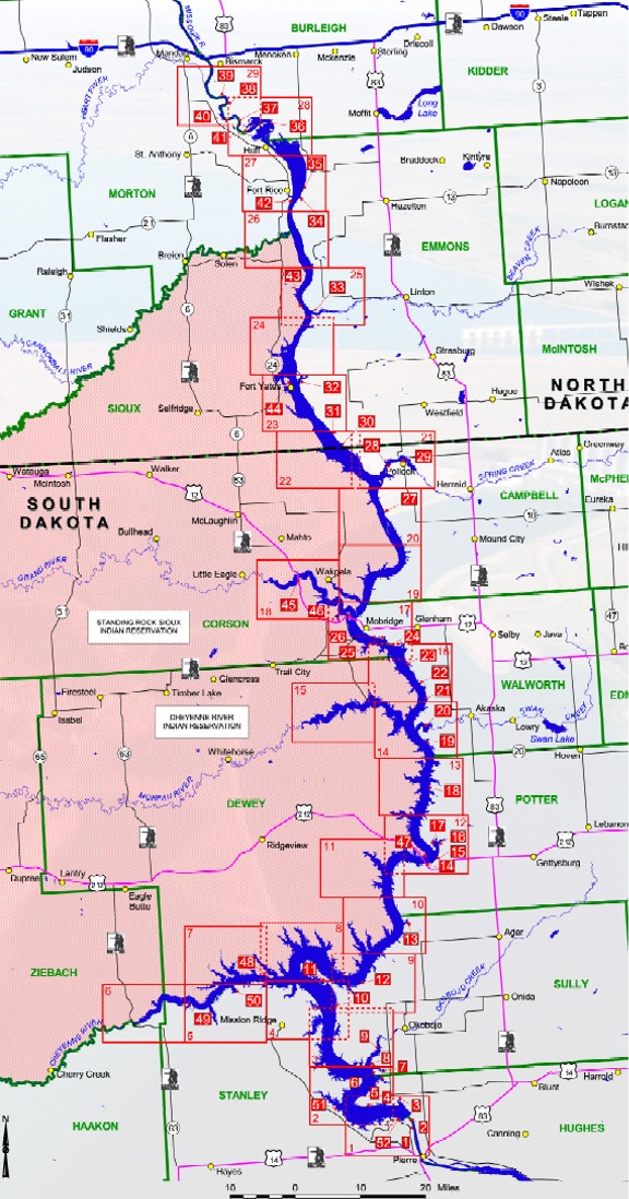 Oahe Boating and Recreation Map