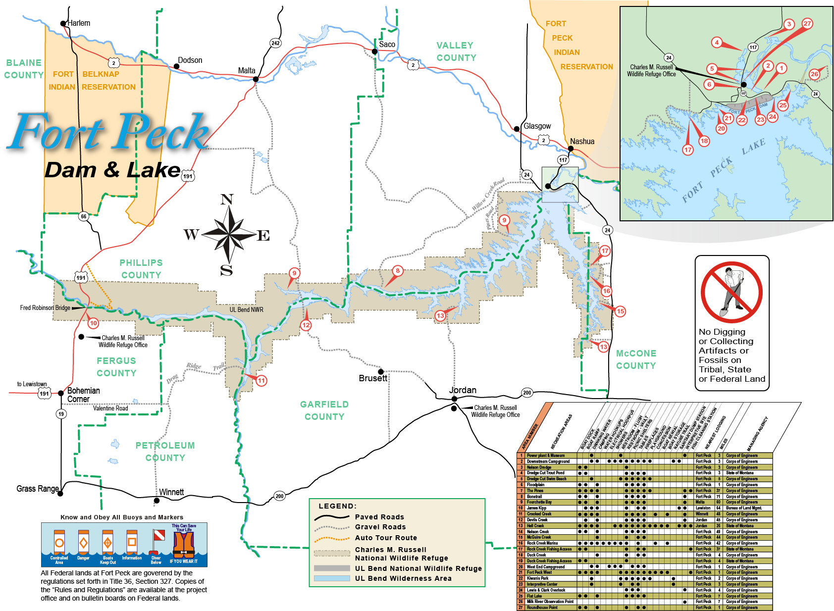 Fort Peck Recreation Brochure Map